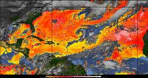 Météo tropicale : Air sec et densité de poussière dans l'air.