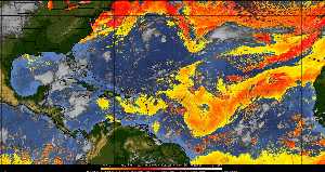 Météo tropicale : Air sec et densité de poussière dans l'air.