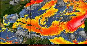 Météo tropicale : Air sec et densité de poussière dans l'air.