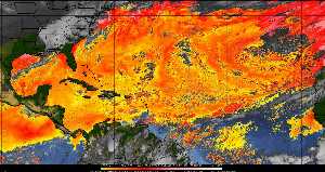 Météo tropicale : Air sec et densité de poussière dans l'air.