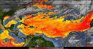 Météo tropicale : Air sec et densité de poussière dans l'air.