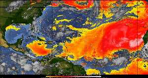 Météo tropicale : Air sec et densité de poussière dans l'air.