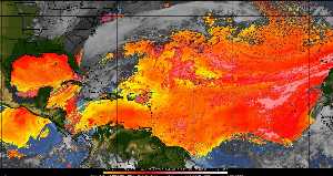Météo tropicale : Air sec et densité de poussière dans l'air.
