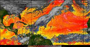 Météo tropicale : Air sec et densité de poussière dans l'air.
