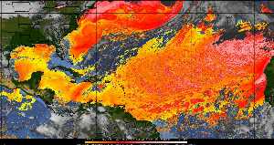 Météo tropicale : Air sec et densité de poussière dans l'air.