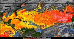 Météo tropicale : Air sec et densité de poussière dans l'air.