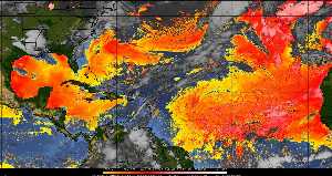 Météo tropicale : Air sec et densité de poussière dans l'air.