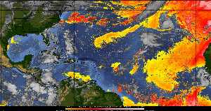 Météo tropicale : Air sec et densité de poussière dans l'air.