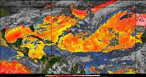 Météo tropicale : Air sec et densité de poussière dans l'air.