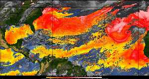 Météo tropicale : Air sec et densité de poussière dans l'air.