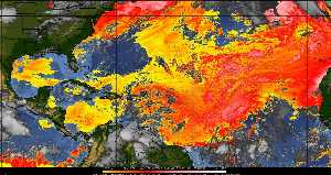 Météo tropicale : Air sec et densité de poussière dans l'air.