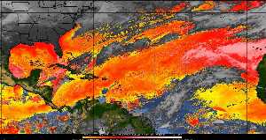 Météo tropicale : Air sec et densité de poussière dans l'air.