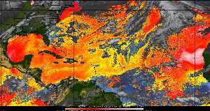 Météo tropicale : Air sec et densité de poussière dans l'air.