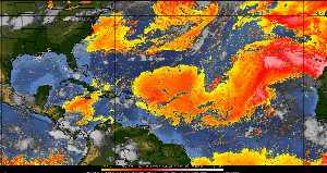 Météo tropicale : Air sec et densité de poussière dans l'air.