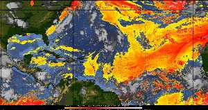 Météo tropicale : Air sec et densité de poussière dans l'air.