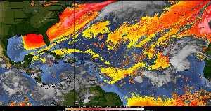 Météo tropicale : Air sec et densité de poussière dans l'air.