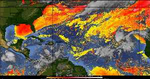 Météo tropicale : Air sec et densité de poussière dans l'air.