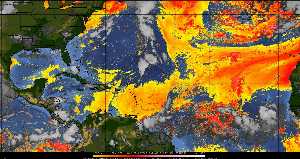Météo tropicale : Air sec et densité de poussière dans l'air.
