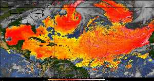 Météo tropicale : Air sec et densité de poussière dans l'air.