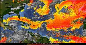 Météo tropicale : Air sec et densité de poussière dans l'air.