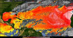 Météo tropicale : Air sec et densité de poussière dans l'air.
