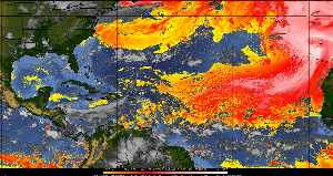 Météo tropicale : Air sec et densité de poussière dans l'air.