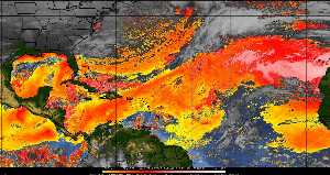 Météo tropicale : Air sec et densité de poussière dans l'air.
