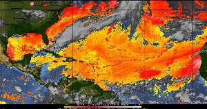 Météo tropicale : Air sec et densité de poussière dans l'air.