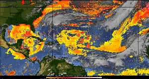 Météo tropicale : Air sec et densité de poussière dans l'air.