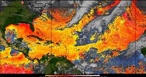 Météo tropicale : Air sec et densité de poussière dans l'air.