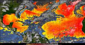 Météo tropicale : Air sec et densité de poussière dans l'air.