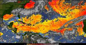Météo tropicale : Air sec et densité de poussière dans l'air.