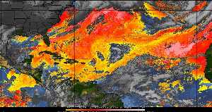 Météo tropicale : Air sec et densité de poussière dans l'air.