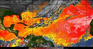 Météo tropicale : Air sec et densité de poussière dans l'air.