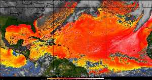 Météo tropicale : Air sec et densité de poussière dans l'air.