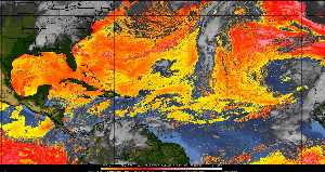 Météo tropicale : Air sec et densité de poussière dans l'air.