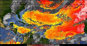 Météo tropicale : Air sec et densité de poussière dans l'air.