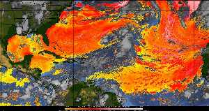 Météo tropicale : Air sec et densité de poussière dans l'air.
