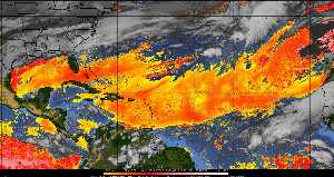 Météo tropicale : Air sec et densité de poussière dans l'air.