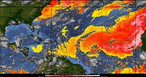 Météo tropicale : Air sec et densité de poussière dans l'air.