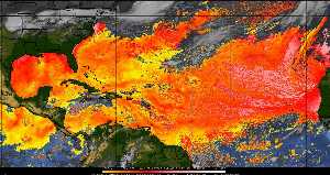 Météo tropicale : Air sec et densité de poussière dans l'air.
