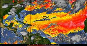 Météo tropicale : Air sec et densité de poussière dans l'air.