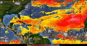 Météo tropicale : Air sec et densité de poussière dans l'air.
