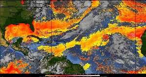 Météo tropicale : Air sec et densité de poussière dans l'air.