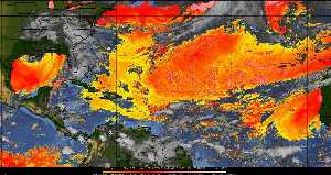 Météo tropicale : Air sec et densité de poussière dans l'air.
