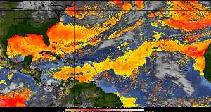 Météo tropicale : Air sec et densité de poussière dans l'air.