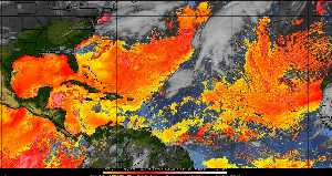 Météo tropicale : Air sec et densité de poussière dans l'air.