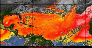 Météo tropicale : Air sec et densité de poussière dans l'air.