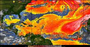 Météo tropicale : Air sec et densité de poussière dans l'air.