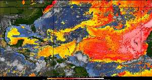 Météo tropicale : Air sec et densité de poussière dans l'air.